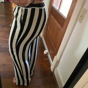 Black and white Striped pants